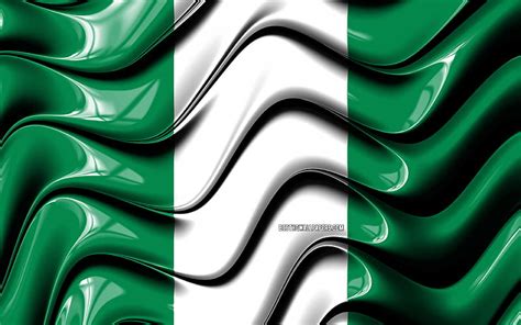 Nigerian flag Africa, national symbols, Flag of Nigeria, 3D art, Nigeria, African countries, HD ...