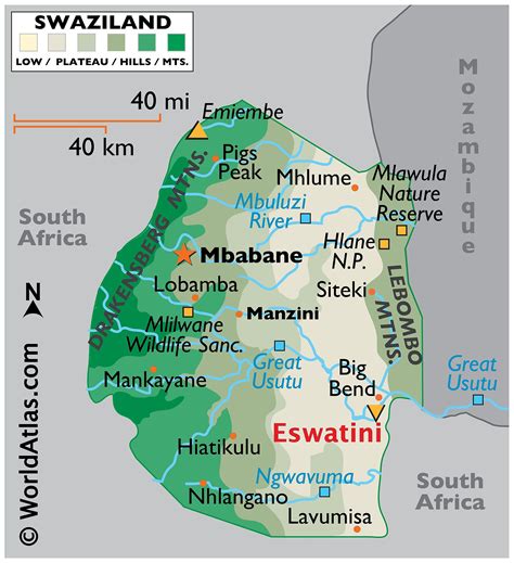 Swaziland Map / Geography of Swaziland / Map of Swaziland - Worldatlas.com