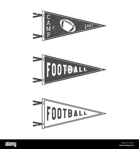 College Football Pennant Flags Set. Football pendant Icons. University USA Sport flag, isolated ...