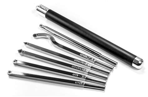 Simple Woodturning Tools Full Size Set of 6 Carbide Tipped Wood Turning Lathe Tools with Carbide ...