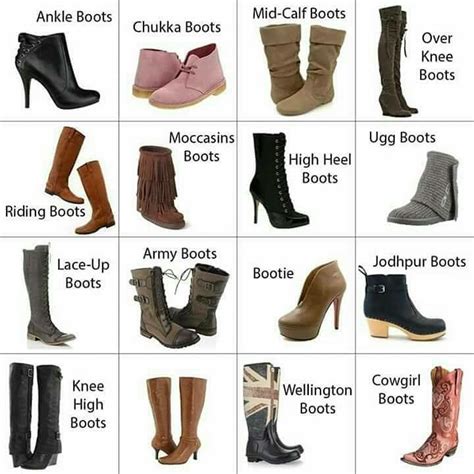 boots vocabulary | Boots, Types of shoes, Womens boots