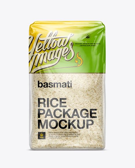 Basmati Rice Package Mockup - Free Download Images High Quality PNG, JPG