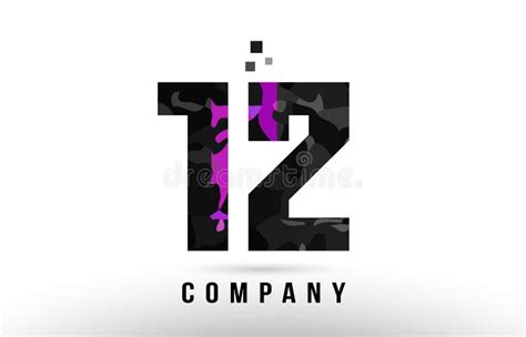 Purple Black Number 12 Logo Design Stock Vector - Illustration of ...