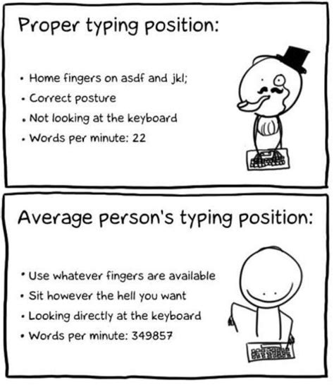 Proper person typing vs average person typing | Funny quotes, Funny, Words