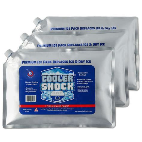 Buy Cooler Shock Reusable Ice Packs for Cooler - Set of 3 Long Lasting ...