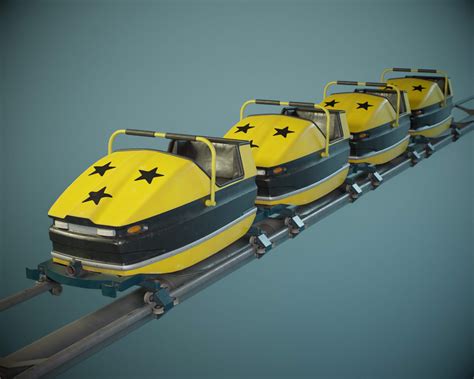 Roller Coaster Cart PBR Game Ready - 3D Model by YuriBarinov