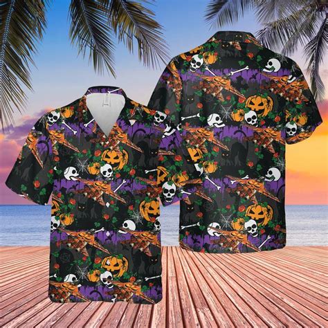 US Navy Grumman F 14 Tomcat Halloween Hawaiian Shirt - TeeUni