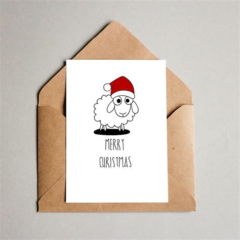 Minimalist Christmas Card・Sheep・ 3.33€ | Christmas cards handmade, Minimalist christmas card ...