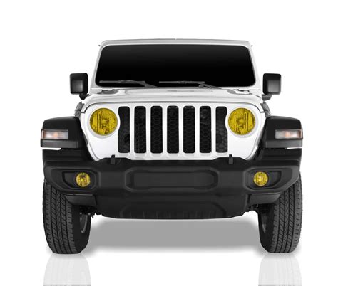 2007-2010 Jeep Wrangler, Headlight Cover, 2 Piece, Transparent Yellow - GT Styling