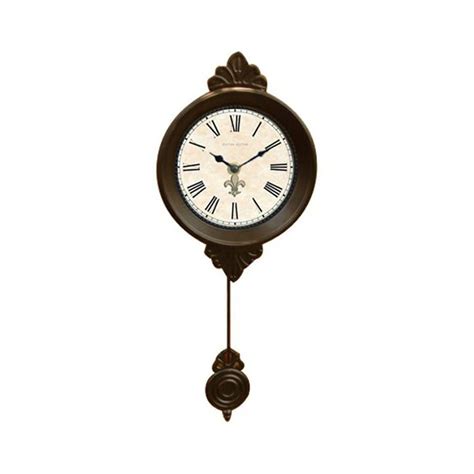 Ashton Sutton Petite Analog Round Indoor Wall Clock with Pendulum at Lowes.com