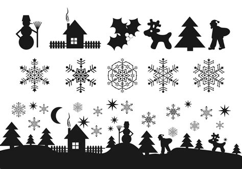 Black Christmas Icons Vector Pack 37991 Vector Art at Vecteezy