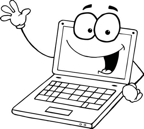 Computer Cartoon Drawing at GetDrawings | Free download