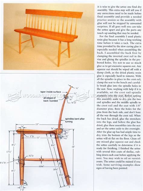 Shaker Settee Plans • WoodArchivist