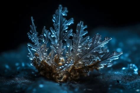 Premium AI Image | Macro photo of a snowflake Generative AI