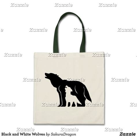 Black and White Wolves Tote Bag | Zazzle | Tote bag, Bags, White wolf