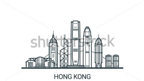 Hong Kong Skyline Drawing at PaintingValley.com | Explore collection of ...