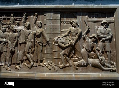 Hanoi Hilton Bas relief, of defiant Vietnamese prisoners being beaten ...