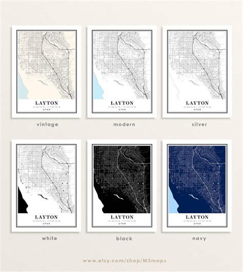 Layton Utah Map Layton UT Map Layton City Map Layton Print | Etsy