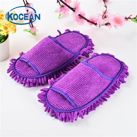 Multifunction Microfiber Chenille Floor Dust Cleaning Slippers Mop Wipe ...