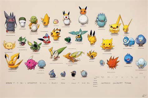 Evolution Chart of single Pokemon with multiple forms | Midjourney