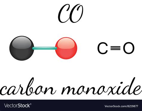 Co carbon monoxide molecule Royalty Free Vector Image