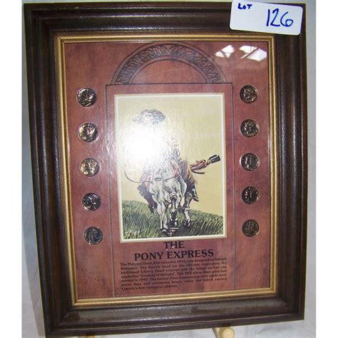 "The Pony Express" Framed Mercury Dime Collection.