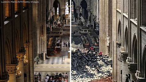 Notre Dame cathedral fire: Before and after photos of fire damage ...