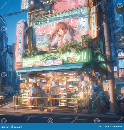 Vibrant Akihabara Nightlife Stock Illustration - Illustration of tokyo ...