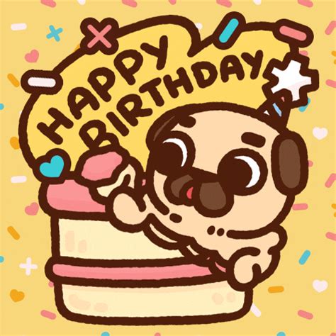 Happy Birthday Dog GIF by Puglie Pug - Find & Share on GIPHY