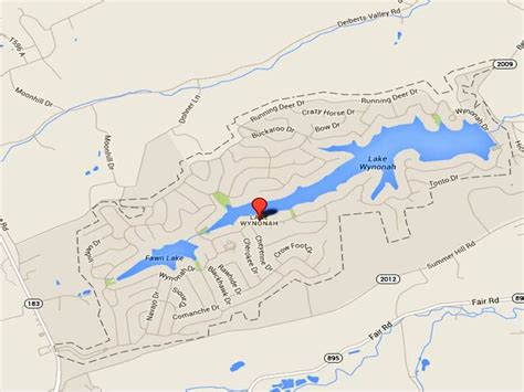 Map from Google | Summer hill, Lake, Map