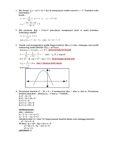 Contoh Soal Mtk Fungsi Kuadrat Contoh Soal Un Pdf - Riset