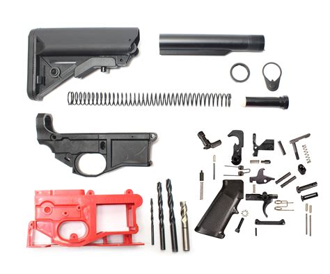 AR-15 Poly 80% Lower Receiver Complete Kit Including Sopmod