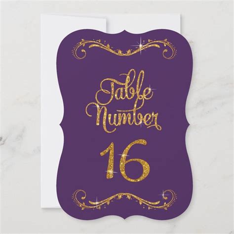 Fancy Script Glitter Table Number 16 Formal Dinner Size: 5" x 7". Gender: unisex. Age Group ...