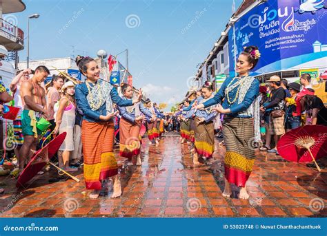 Songkran festival. editorial stock photo. Image of road - 53023748