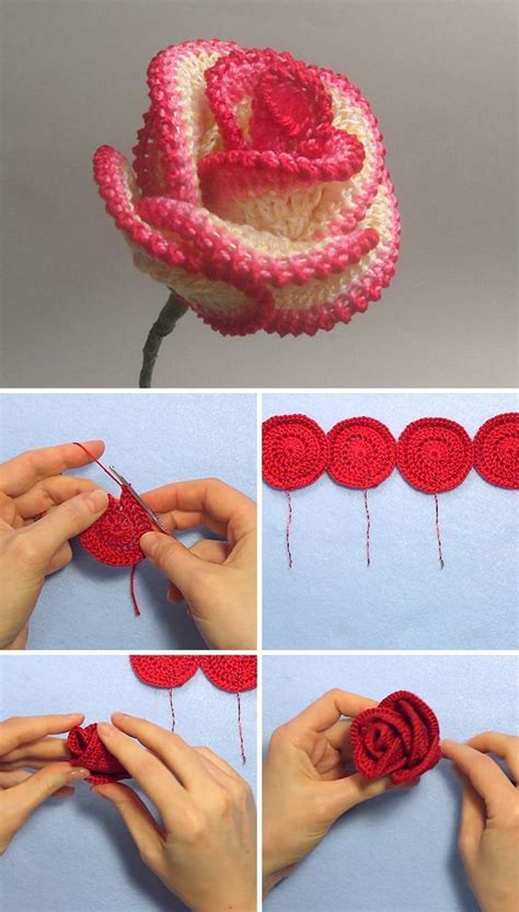 Most up-to-date Photo Crochet Flowers pattern Thoughts Einfach häkeln Rose Blumenmuster #Croch ...