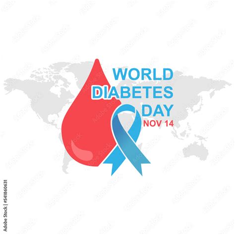 World Diabetes Day Vector Logo with World Map White Background Stock ...