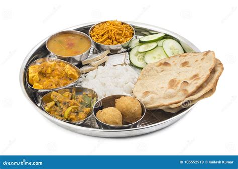 Indian food Thali stock image. Image of butter, paneer - 105552919