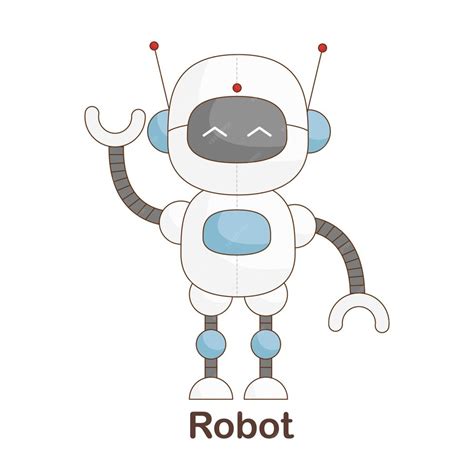 Premium Vector | Vocabulary flash card for kids. robot with picture of robot