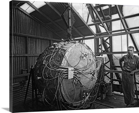 World War II Photograph Of The Trinity Test Bomb Partially Assembled On ...