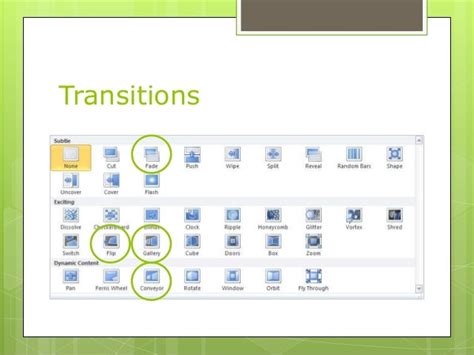 PowerPoint Transitions and Animations