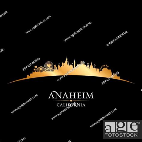 Anaheim California city skyline silhouette. Vector illustration, Stock Vector, Vector And Low ...