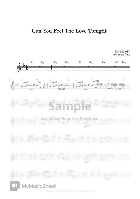 Disney The Lion King OST - Can You Feel The Love Tonight (Flute Sheet Music) Sheets by sonye flute