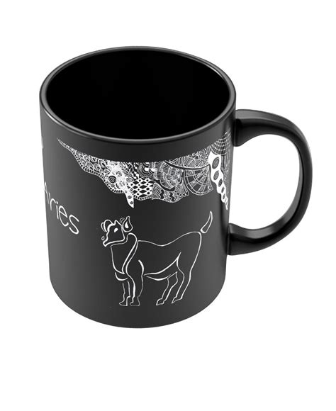 Aries Zodiac Sign Black Coffee Mugs