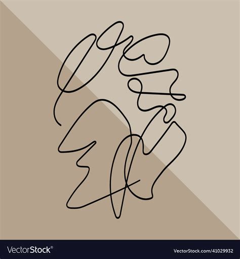 Abstract linear art a profile of a person drawn Vector Image