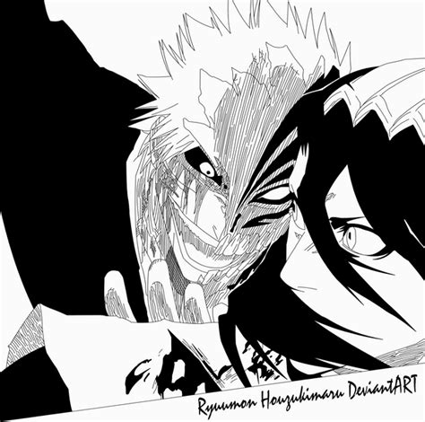 Hollow Ichigo and Byakuya by Ryuumon-Houzukimaru on DeviantArt