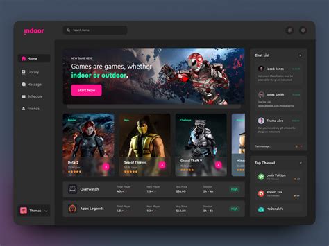 Gaming Dashboard by Masum Billah for ITO Team on Dribbble