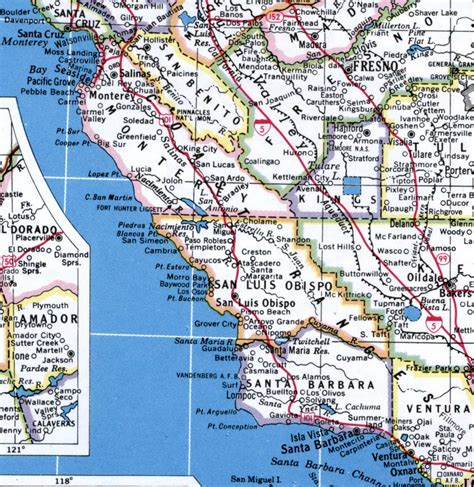 Map of Central Coast Region of California