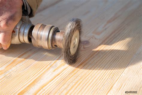 Wire brush for wood working on a drill - stock photo 2455302 | Crushpixel