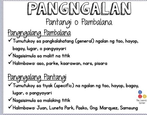 pantangi at pambalana kahulugan at halimbawa - Brainly.ph