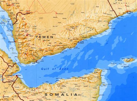 Large detailed map of Gulf of Aden - Ontheworldmap.com